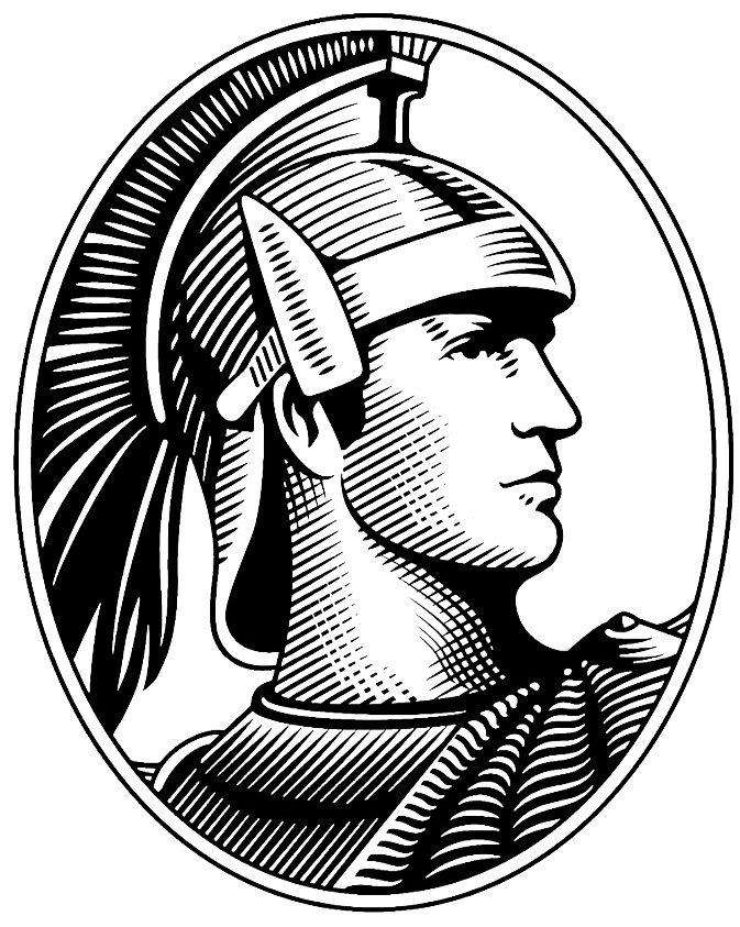 A transparent, black-and-white vector emblem depicting the iconic American Express Centurion Roman gladiator profile in an oval frame. This asset represents the premium card rewards integration, luxury concierge checkout standards, and white-glove financial arrangements accepted for patients at icónica dental group.