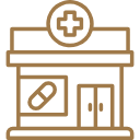 A minimal, gold-lined transparent vector icon depicting a mobile smartphone displaying an automobile and a map location pin. This asset represents the seamless digital navigation, real-time tracking, and emergency accessibility features provided for patients traveling to icónica dental group.
